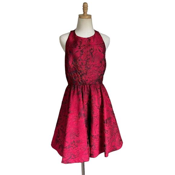 Alice + Olivia Red Floral Mini Dress - Picture 1 of 10